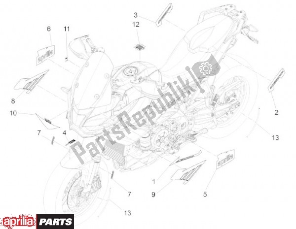 All parts for the Plaatjes of the Aprilia Capo Nord Travel Pack 90 1200 2013