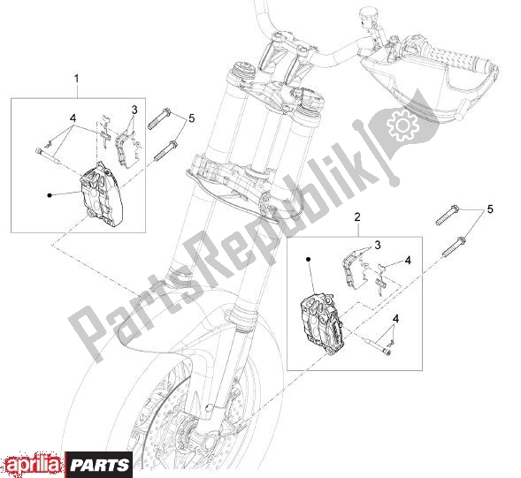 All parts for the Remsysteem Voor of the Aprilia Capo Nord Travel Pack 90 1200 2013