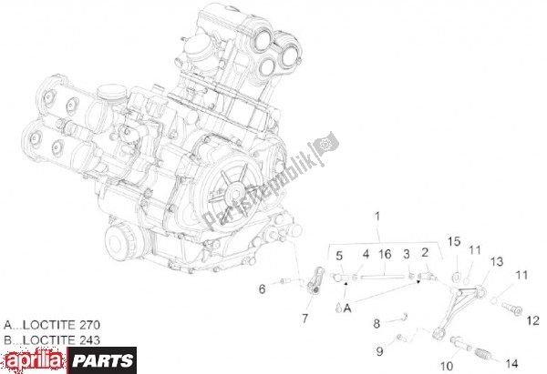 All parts for the Shift Lever of the Aprilia Capo Nord Travel Pack 90 1200 2013