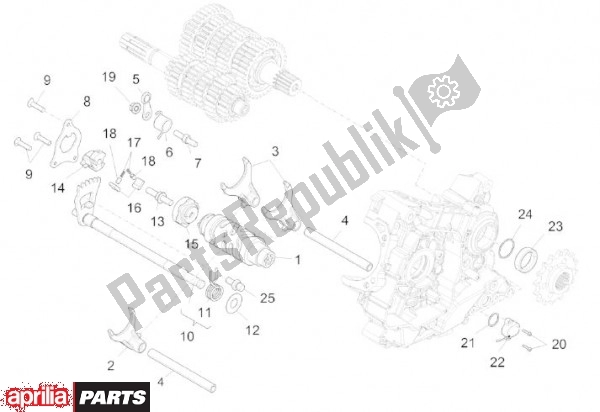 All parts for the Gear Shift Fork of the Aprilia Capo Nord Travel Pack 90 1200 2013