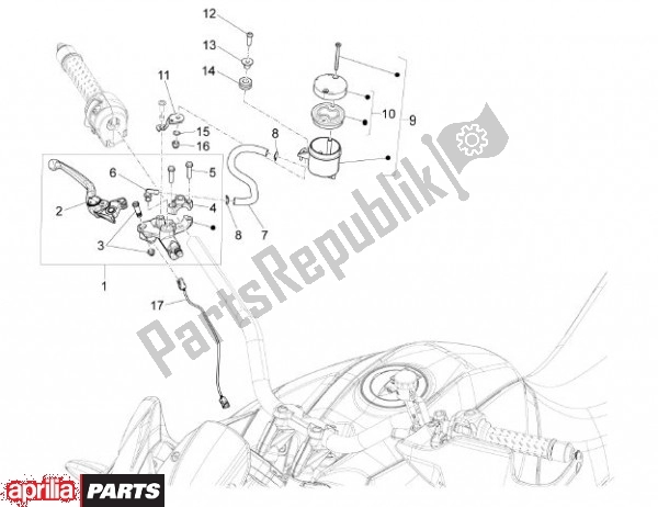 Todas las partes para Stuur Rechts de Aprilia Capo Nord Travel Pack 90 1200 2013