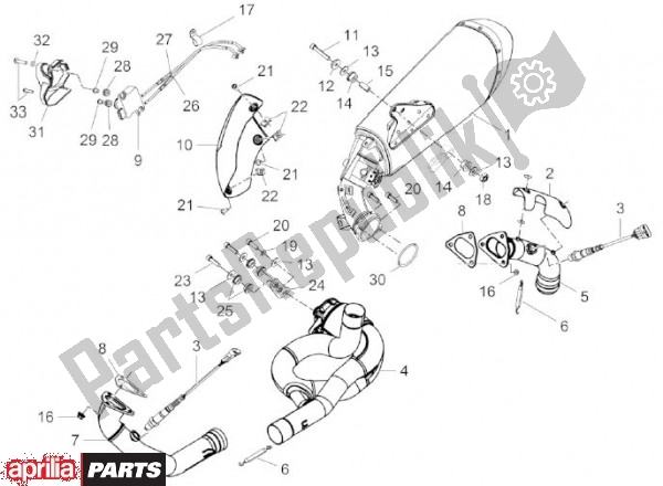 All parts for the Exhaust of the Aprilia Capo Nord Travel Pack 90 1200 2013