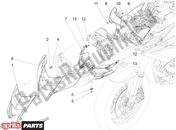 Tutte le parti per il Voorscherm del Aprilia Capo Nord Travel Pack 90 1200 2013