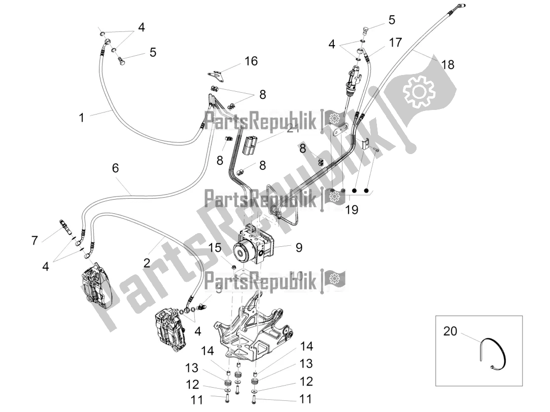 All parts for the Abs Brake System of the Aprilia Caponord 1200 Apac 2016