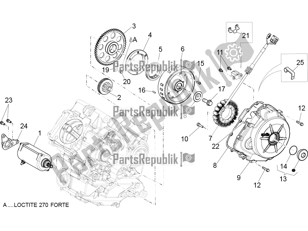 All parts for the Cdi Magneto Assy / Ignition Unit of the Aprilia Caponord 1200 Apac 2016