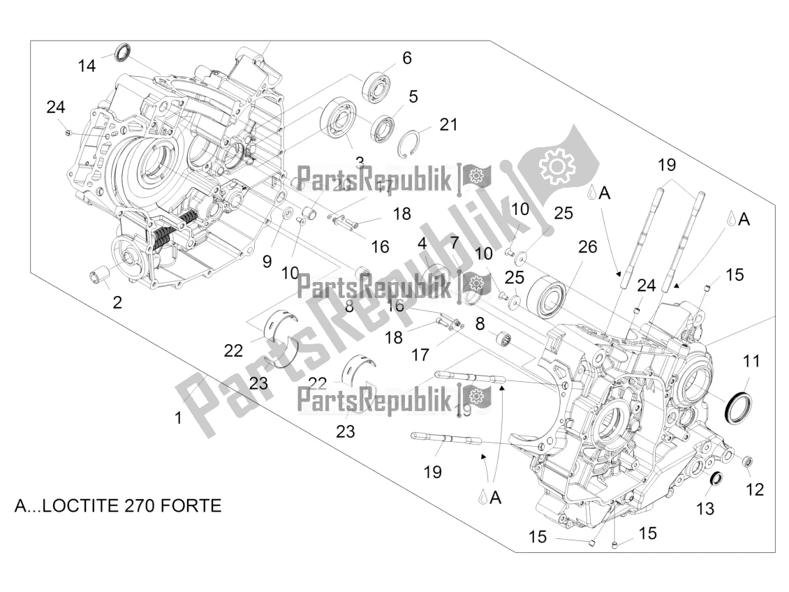 All parts for the Crankcases I of the Aprilia Caponord 1200 Apac 2016