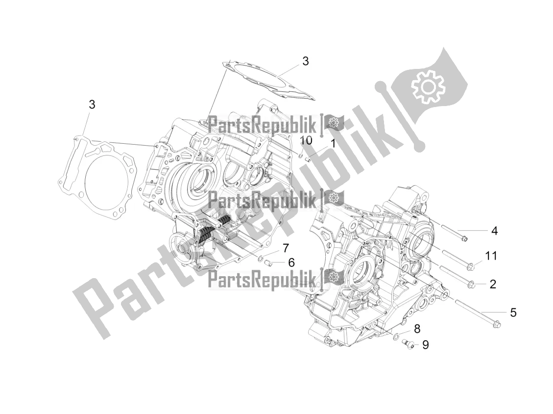 All parts for the Crankcases I of the Aprilia Caponord 1200 Apac 2016