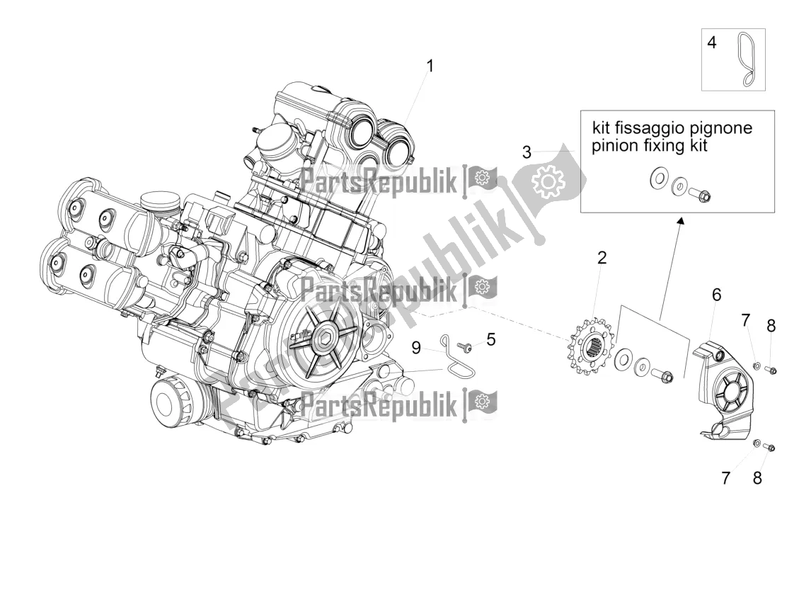 All parts for the Engine-completing Part-lever of the Aprilia Caponord 1200 Apac 2016