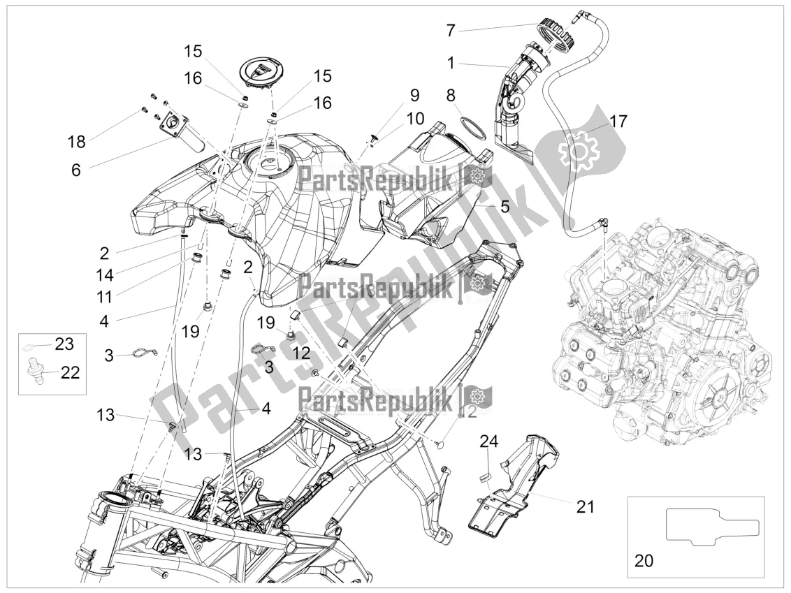 Todas as partes de Tanque De Combustível do Aprilia Caponord 1200 Apac 2016