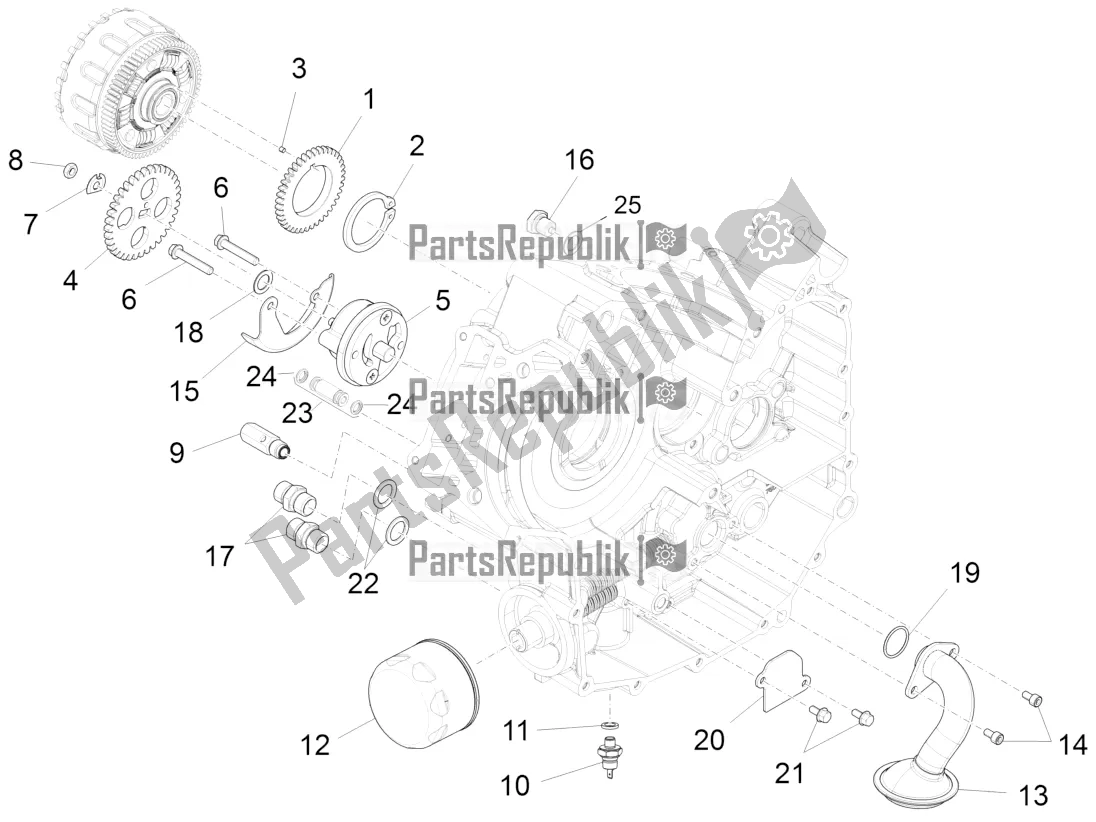 All parts for the Oil Pump of the Aprilia Caponord 1200 Apac 2016