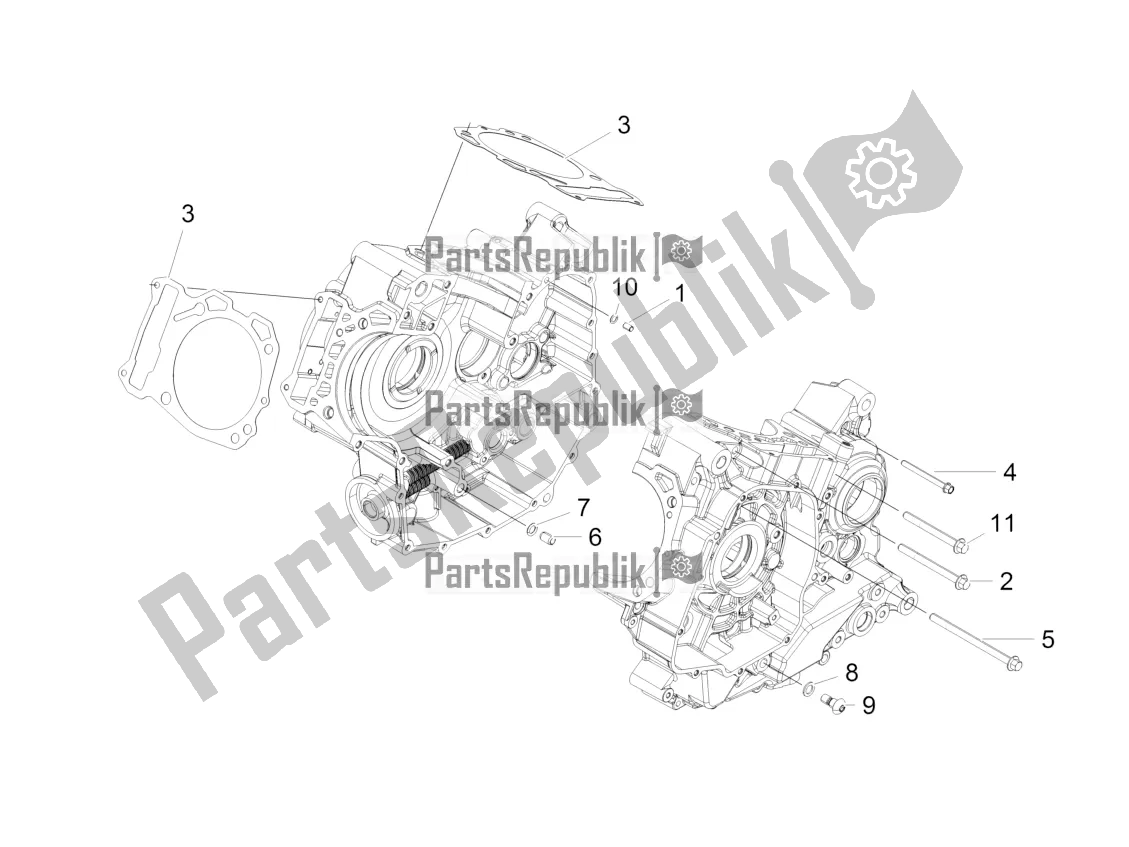 All parts for the Crankcases I of the Aprilia Caponord 1200 Rally 2016