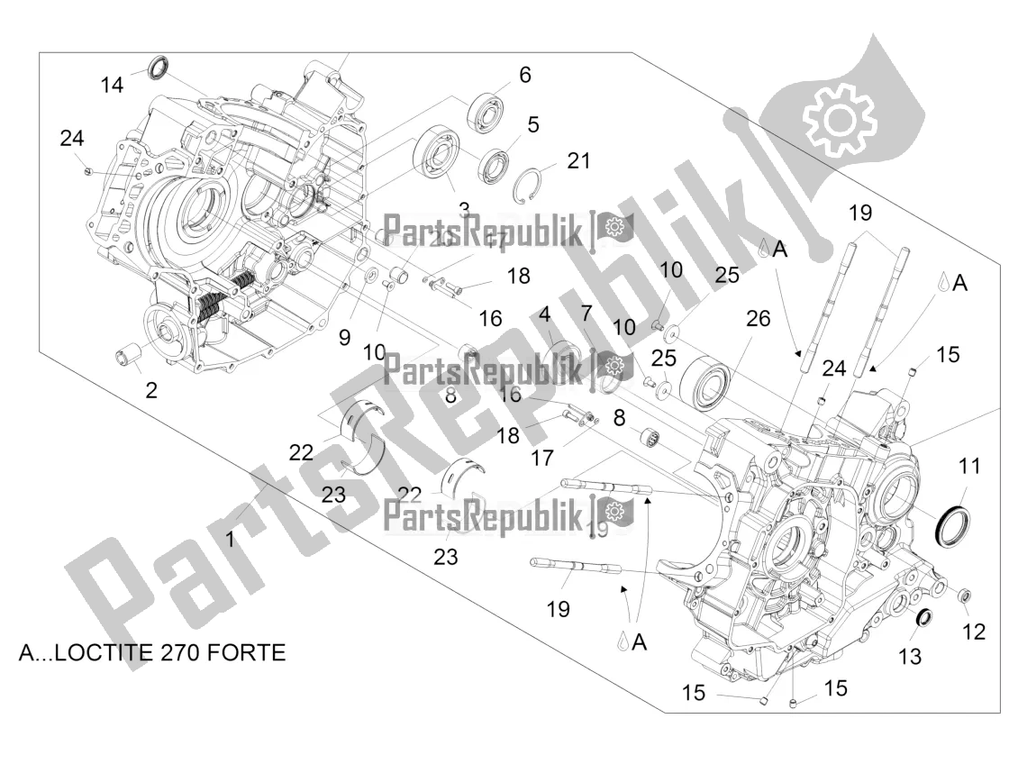 All parts for the Crankcases I of the Aprilia Caponord 1200 Rally 2016