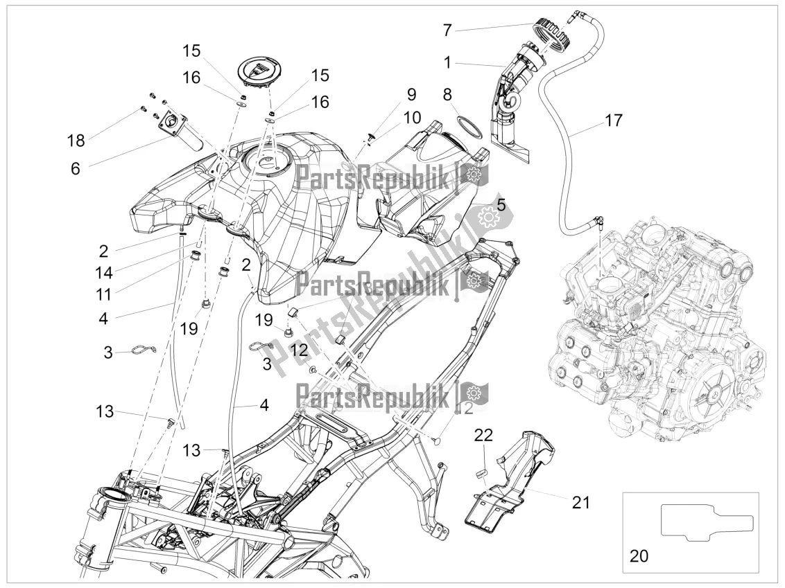 Alle Teile für das Treibstofftank des Aprilia Caponord 1200 Rally 2016