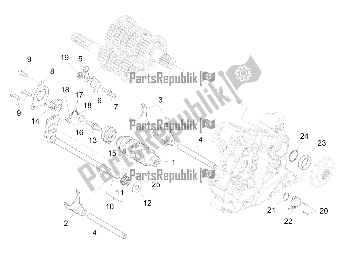 Toutes les pièces pour le Boîte De Vitesses / Sélecteur / Came De Changement De Vitesse du Aprilia Caponord 1200 Rally 2016