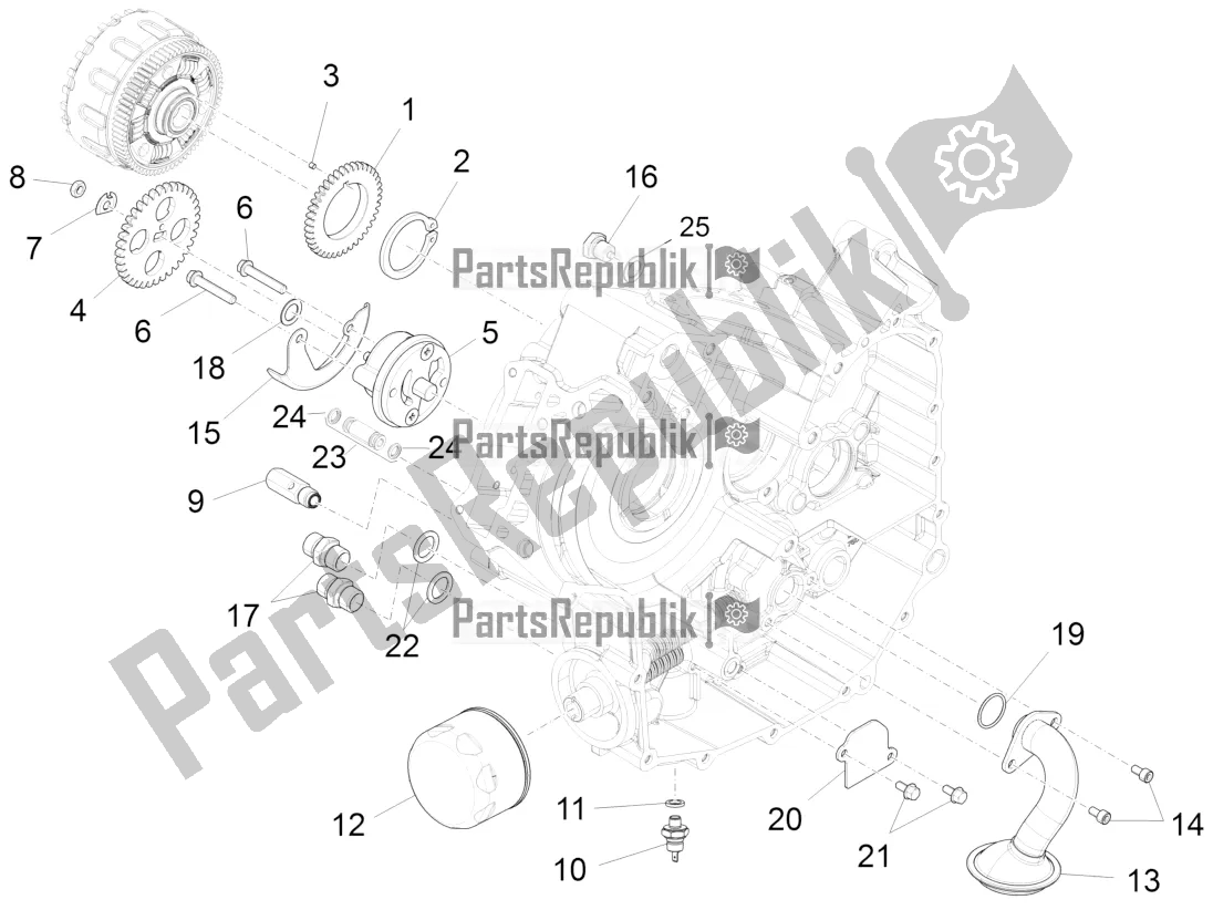 All parts for the Oil Pump of the Aprilia Caponord 1200 Rally 2016