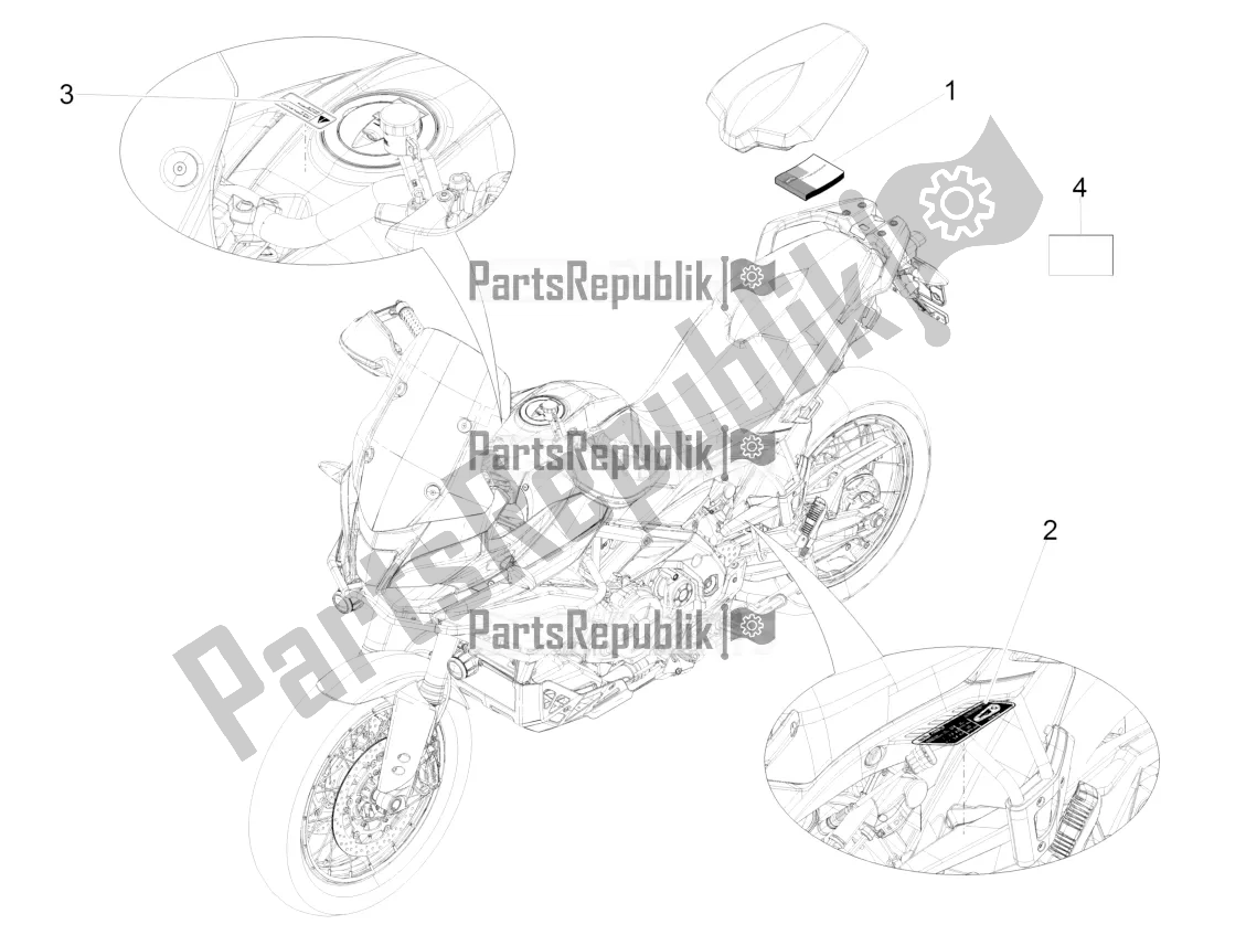 All parts for the Plate Set / Various of the Aprilia Caponord 1200 Rally 2016