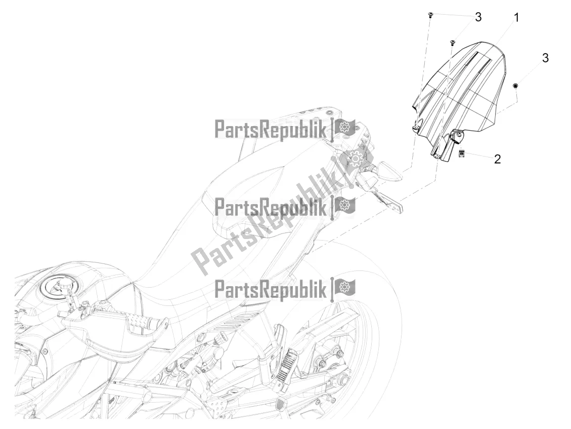 All parts for the Rear Mudguard of the Aprilia Caponord 1200 Rally 2016
