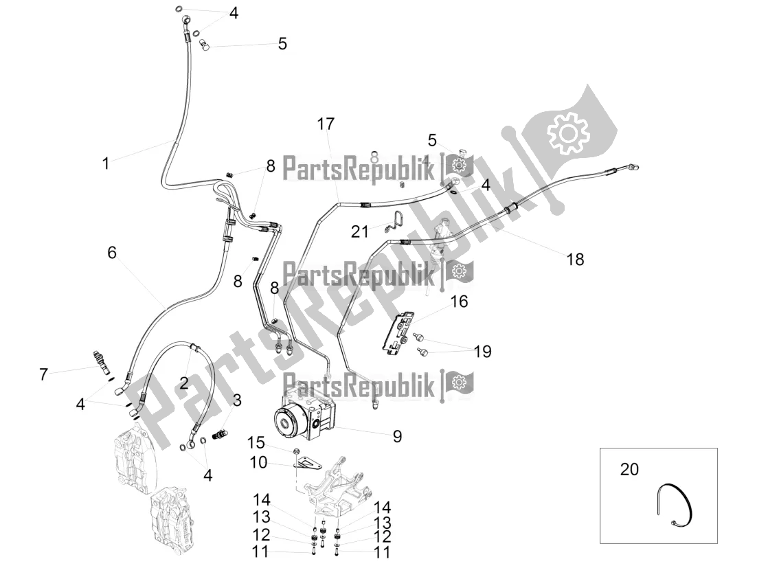 All parts for the Abs Brake System of the Aprilia Caponord 1200 Rally USA 2016