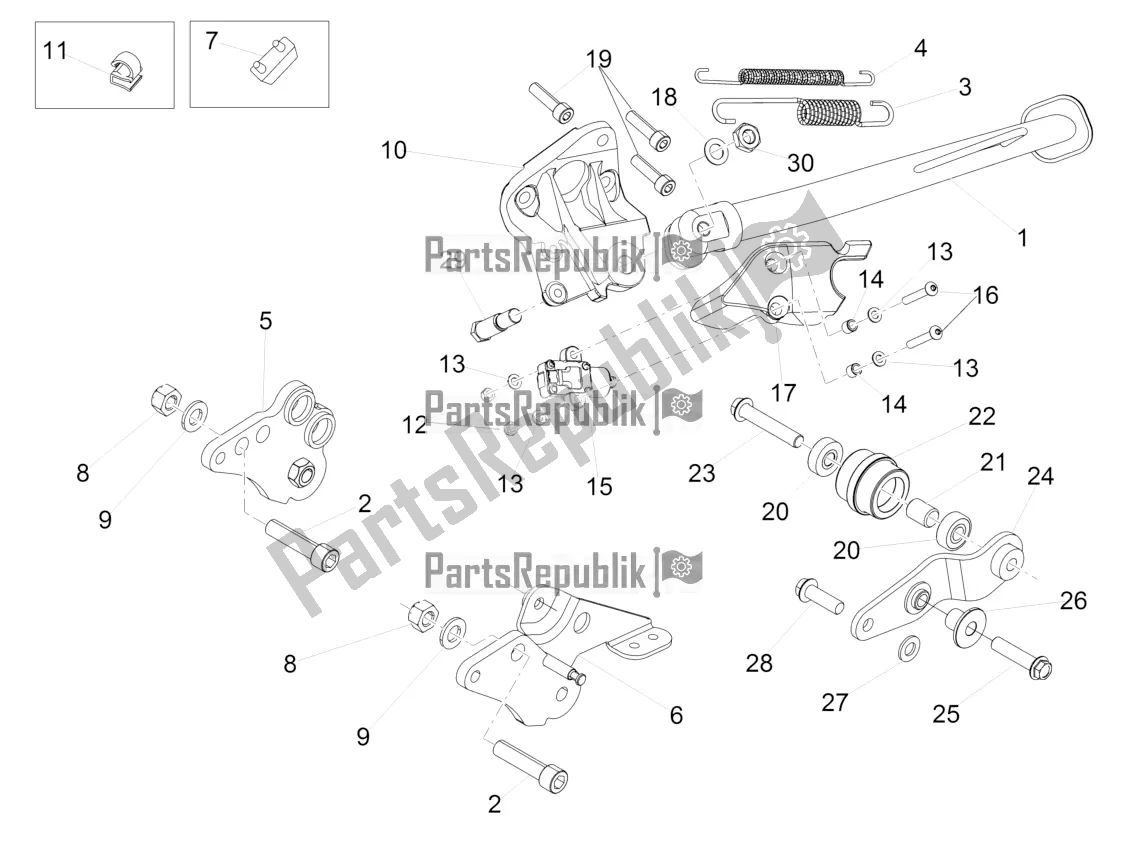 Toutes les pièces pour le Béquille Centrale du Aprilia Caponord 1200 Rally USA 2016