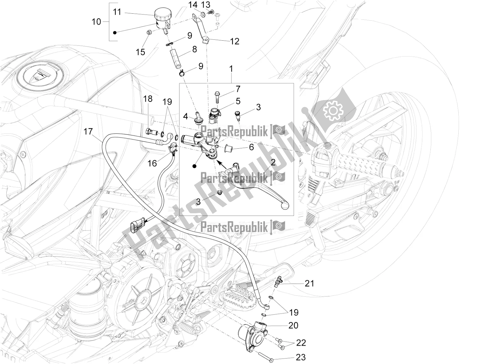 Toutes les pièces pour le Commande D'embrayage du Aprilia Caponord 1200 Rally USA 2016