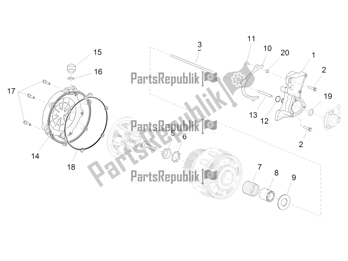 Toutes les pièces pour le Couvercle D'embrayage du Aprilia Caponord 1200 Rally USA 2016