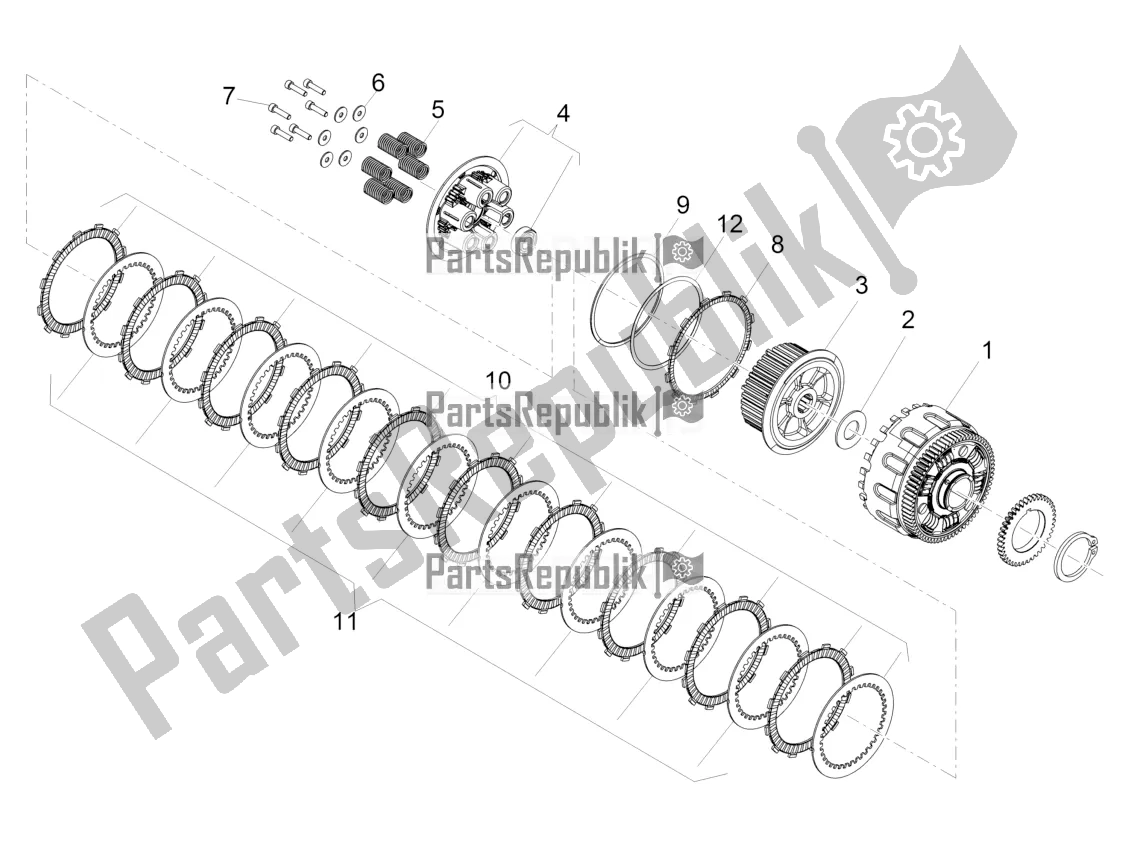 All parts for the Clutch of the Aprilia Caponord 1200 Rally USA 2016