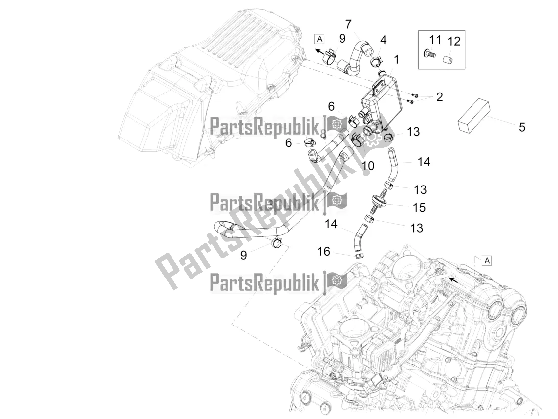 All parts for the Blow-by System of the Aprilia Caponord 1200 Rally USA 2017