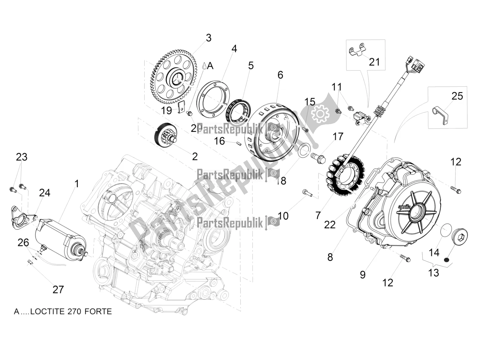 Todas as partes de Cdi Magneto Assy / Unidade De Ignição do Aprilia Caponord 1200 Rally USA 2017