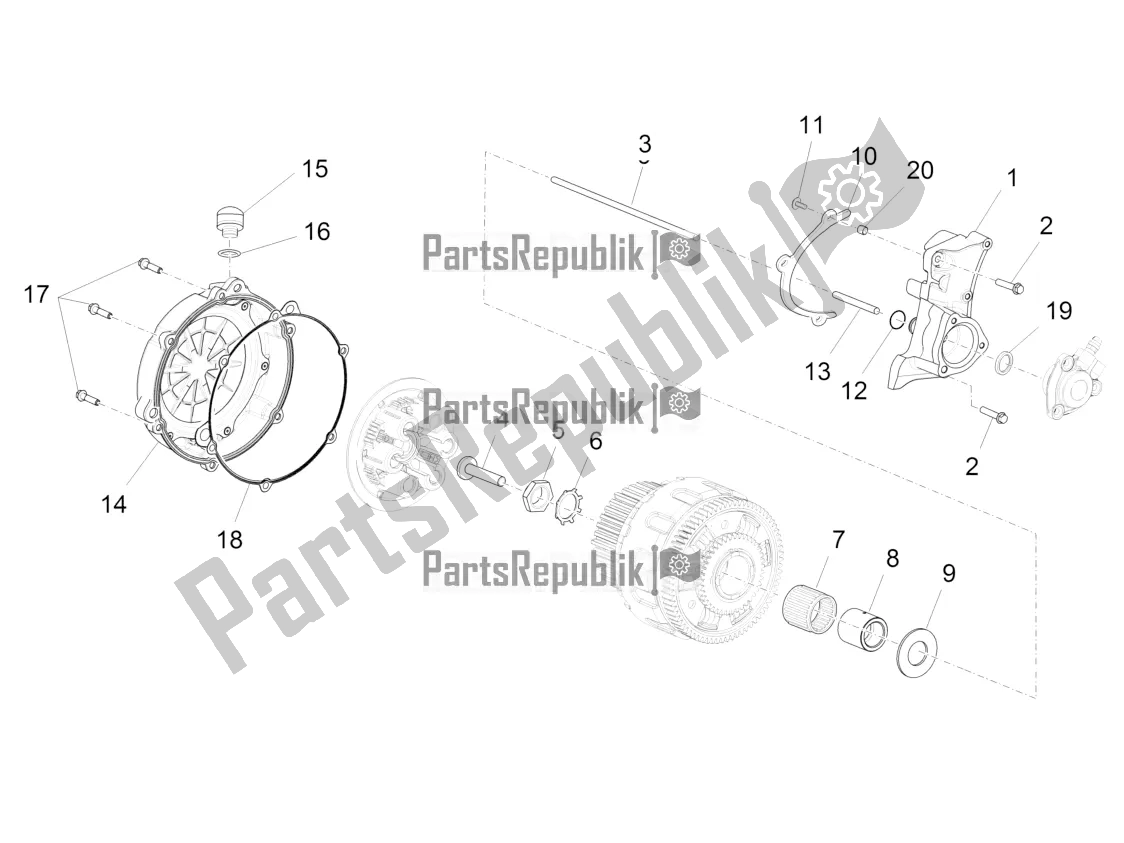 Toutes les pièces pour le Couvercle D'embrayage du Aprilia Caponord 1200 Rally USA 2017