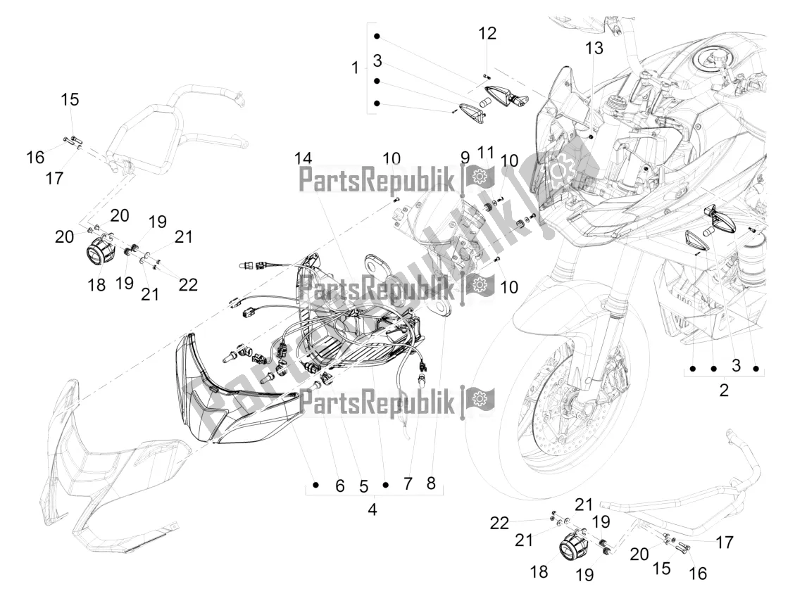 Todas las partes para Luces Delanteras de Aprilia Caponord 1200 Rally USA 2017
