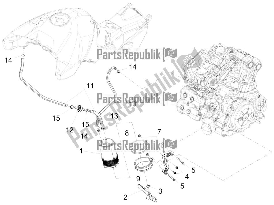 Todas las partes para Sistema De Recuperación De Vapor De Combustible de Aprilia Caponord 1200 Rally USA 2017