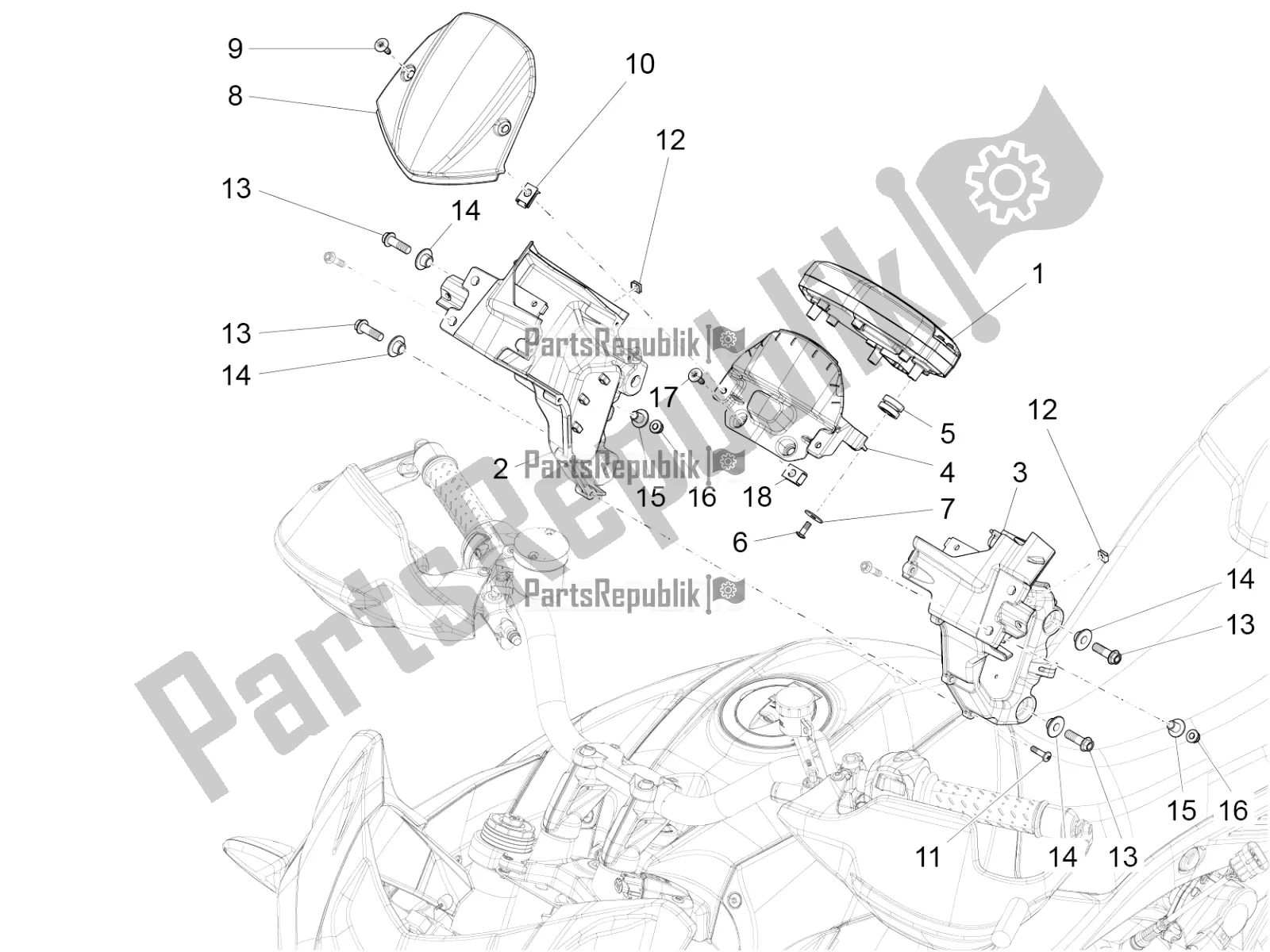 Toutes les pièces pour le Instruments du Aprilia Caponord 1200 Rally USA 2017