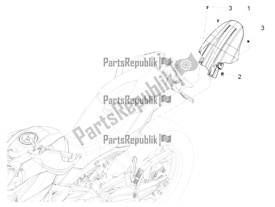 Todas las partes para Guardabarros Trasero de Aprilia Caponord 1200 Rally USA 2017