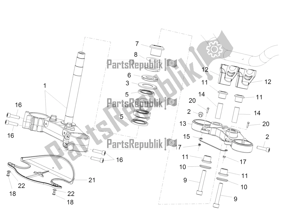 All parts for the Steering of the Aprilia Caponord 1200 Rally USA 2017