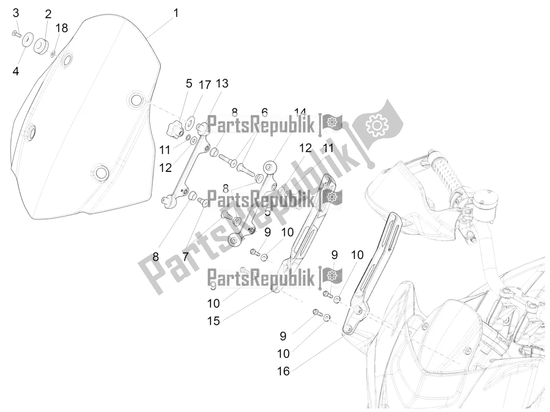 Tutte le parti per il Parabrezza del Aprilia Caponord 1200 Rally USA 2017
