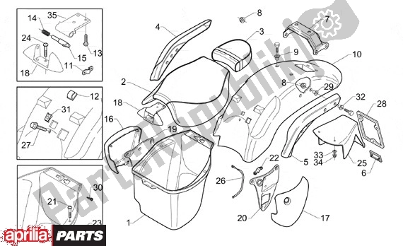 All parts for the Achterkant Opbouw of the Aprilia Classic 610 125 1995 - 1999