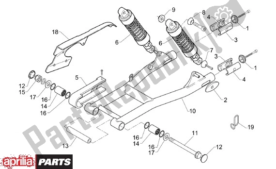 Alle Teile für das Hinterradaufhängung des Aprilia Classic 610 125 1995 - 1999