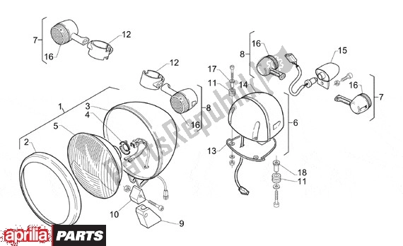 All parts for the Koplamp Achterlicht of the Aprilia Classic 610 125 1995 - 1999