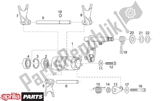 All parts for the Transmissie Schakeling of the Aprilia Classic 610 125 1995 - 1999