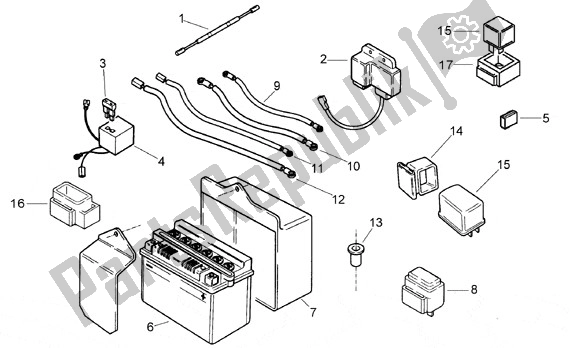 Todas as partes de Bateria do Aprilia Classic 608 50 1992 - 1999