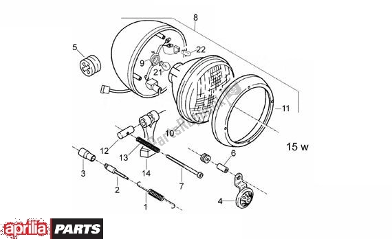 All parts for the Headlight of the Aprilia Classic 608 50 1992 - 1999