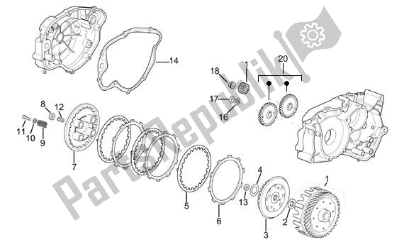 All parts for the Clutch of the Aprilia Classic 608 50 1992 - 1999