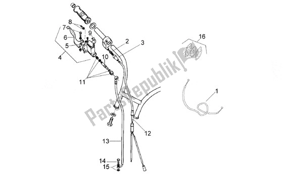 All parts for the Schakelingen Rechts of the Aprilia Classic 608 50 1992 - 1999