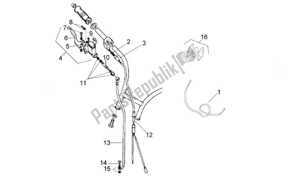 All parts for the Schakelingen Rechts of the Aprilia Classic 608 50 1992 - 1999