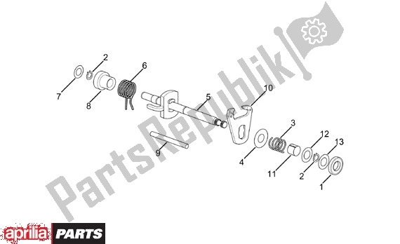 Todas as partes de Garfo De Mudança De Marcha do Aprilia Classic 608 50 1992 - 1999