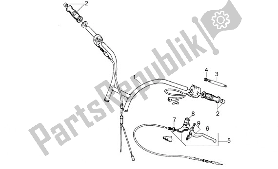 All parts for the Handlebar of the Aprilia Classic 608 50 1992 - 1999