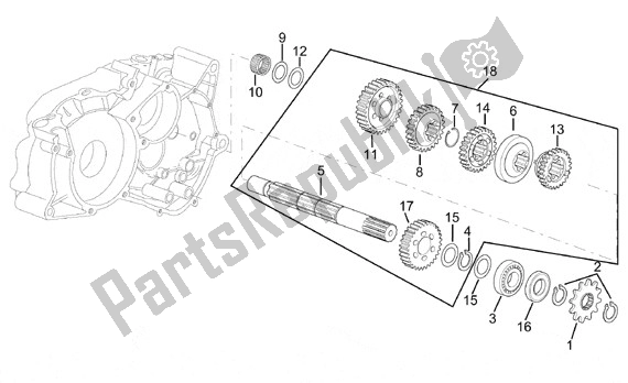 All parts for the Transmissieas 4 Standen of the Aprilia Classic 608 50 1992 - 1999