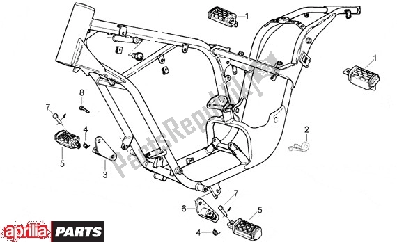 Alle onderdelen voor de Voetsteunen van de Aprilia Classic 608 50 1992 - 1999