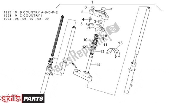 Tutte le parti per il Vork 93 99 Pijp del Aprilia Classic 608 50 1992 - 1999