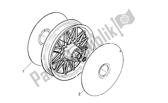 Todas as partes de Wielafdekking do Aprilia Classic 608 50 1992 - 1999